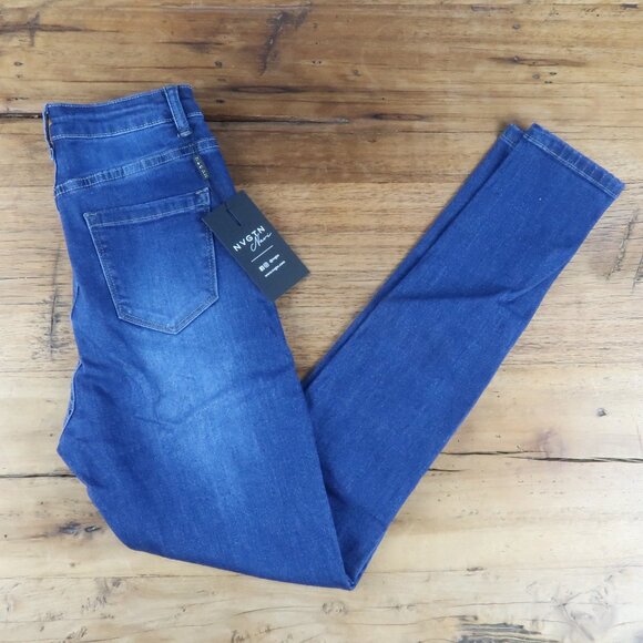 NVGTN NAVI BLUE HIGH RISE WAIST SKINNY JEAN SIZE SMALL NWT - Picture 1 of 10